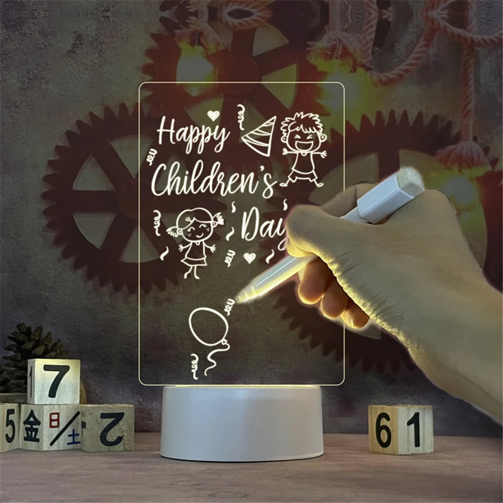 LED Message Board Night Light - USB Rechargeable