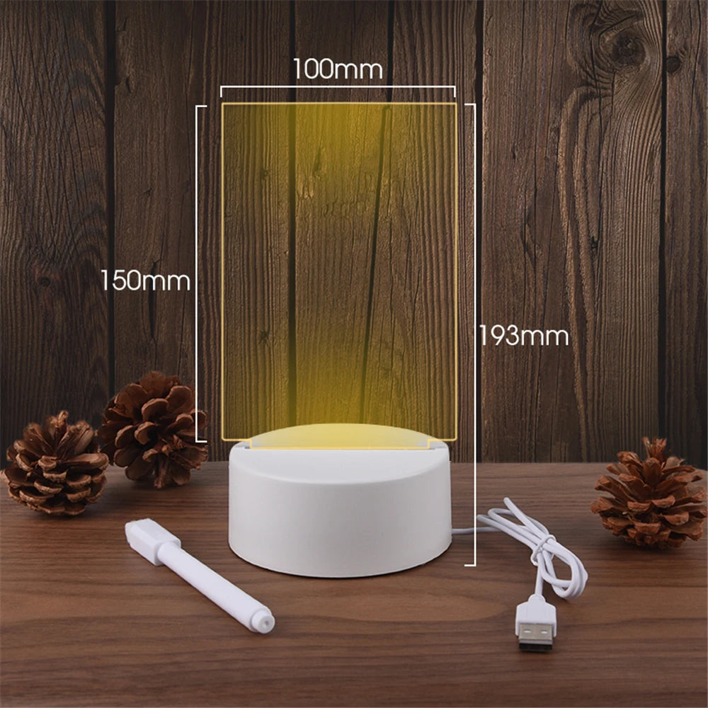 LED Message Board Night Light - USB Rechargeable